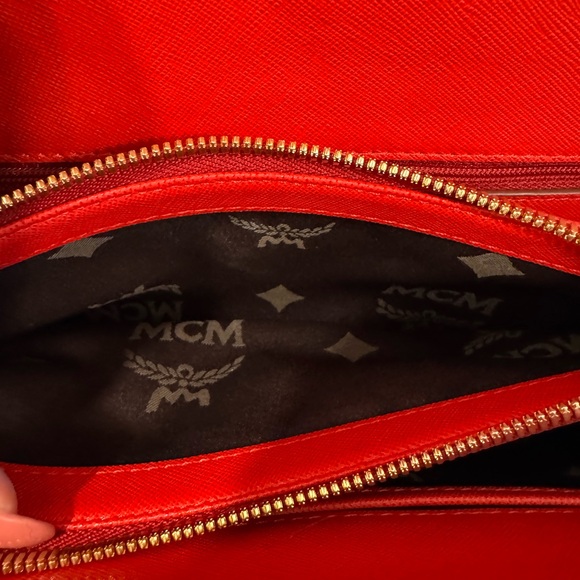 MCM Scarlet red Crossbody Bag with Gold Accents - Picture 8 of 8